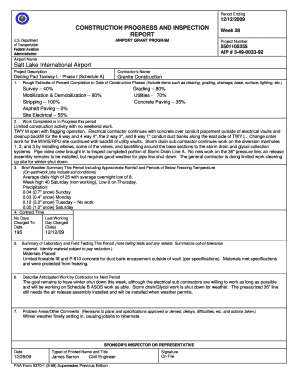 Construction Progress and Inspection Report. Form 5370-1