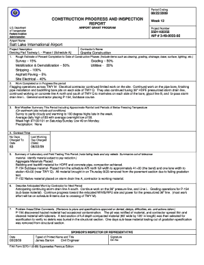 Procedure manual sample - Period Ending 08/22/2009 CONSTRUCTION PROGRESS AND INSPECTION REPORT U