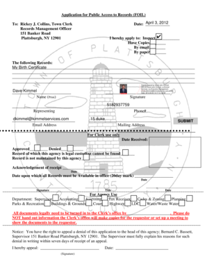 New York FOIL Records Request Form