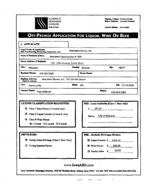 Iowa Class C Beer Permit Application