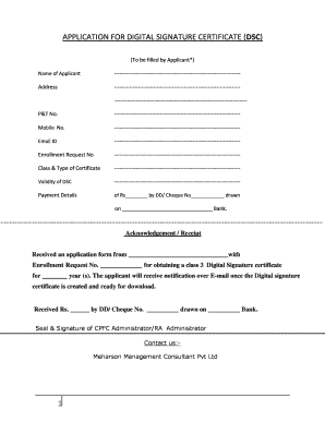 Digital Signature Certificate Application