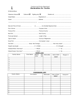 Sample letter for emotional distress - declaration form for sail yachts