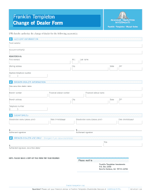 Franklin Templeton Change of Dealer Form - GBS Financial Corp