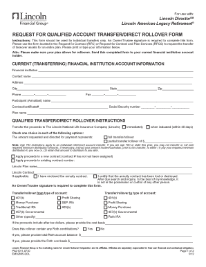 Lincoln Retirement Account Transfer Form