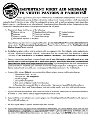 Youth Camp Medical Consent Form