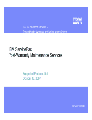 IBM ServicePac Post-Warranty Maintenance Services