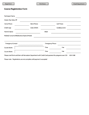 Course Registration Form