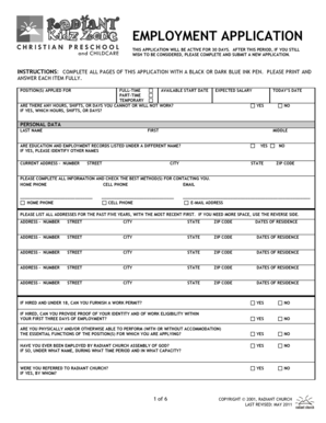 Employment Application Form