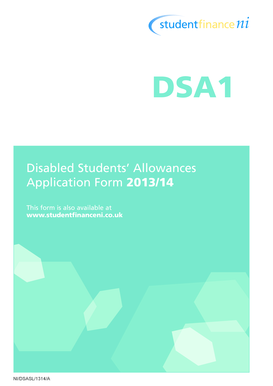 Disabled Students’ Allowances Application Form 2013/14