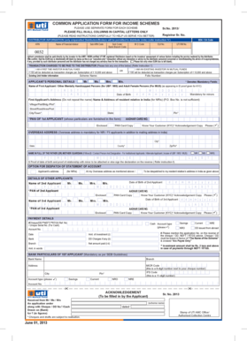 Common Application Form for Income Schemes