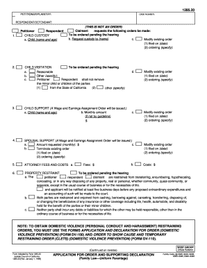 California Family Law Form 1285.20