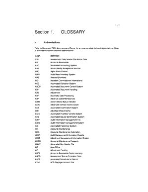 IRS Glossary of Abbreviations