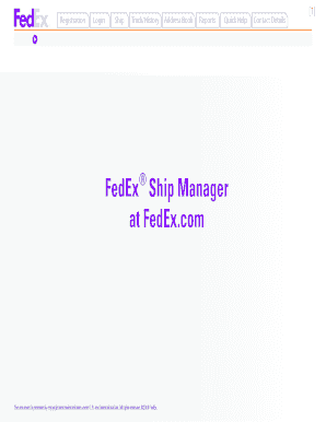 FedEx Ship Manager Registration Form