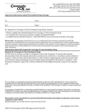 Request for Coverage of a Non-Formulary Drug