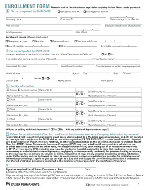 Kaiser Permanente Enrollment Form
