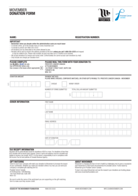 Movember Donation Form