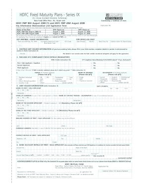 HDFC Fixed Maturity Plans Application Form