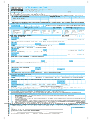HDFC Infrastructure Fund Application Form