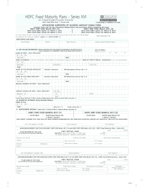 HDFC Fixed Maturity Plans Application Form