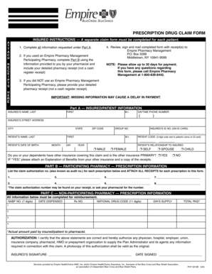 Prescription Drug Claim Form