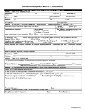 Dental Disabled Dependent Form