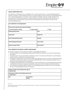 Advance Patient Notice Form