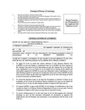 General Power of Attorney for LICHFL Loan