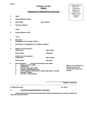 Miscellaneous documents example - eap2 form