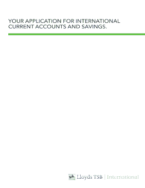Lloyds TSB International Account Application