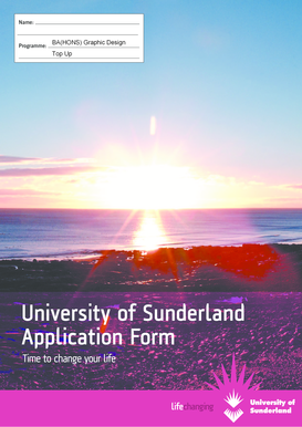 University of Sunderland Application Form