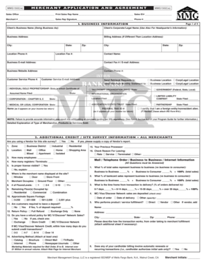 Merchant Application and Agreement