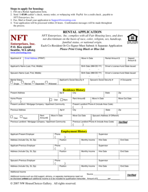 Rental Application Form