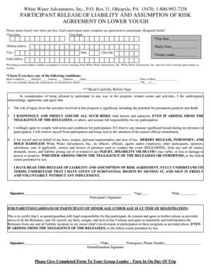 Participant Release of Liability Agreement