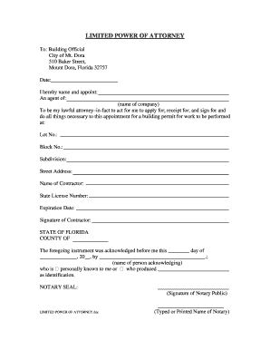 Limited Power of Attorney