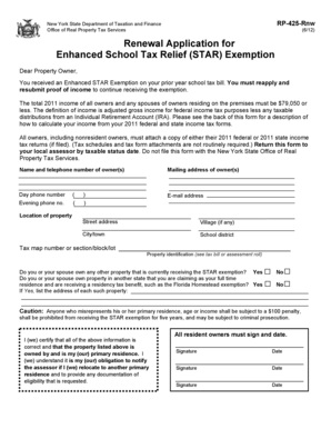 New York Enhanced STAR Exemption Renewal Application