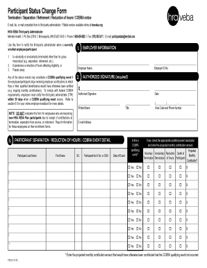 Participant Status Change Form