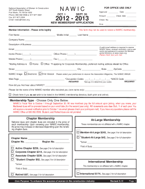NAWIC New Membership Application