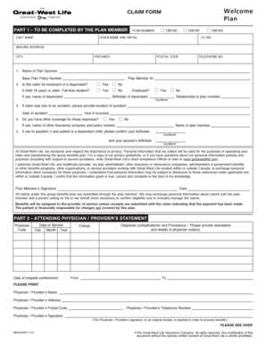 Great-West Life Claim Form