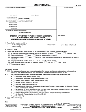 California Name Change Seal Application