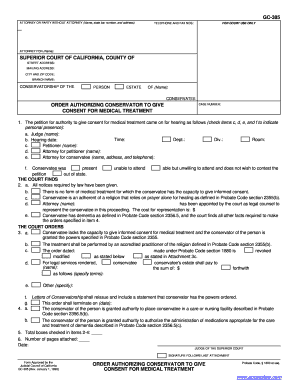 California Conservatorship Medical Treatment Consent