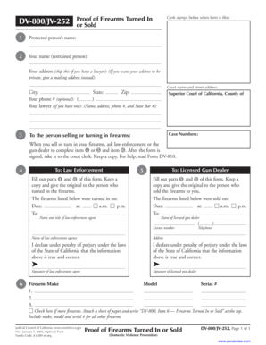 California Firearms Turn In Form