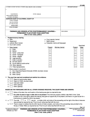 California Postpermanency Hearing Form