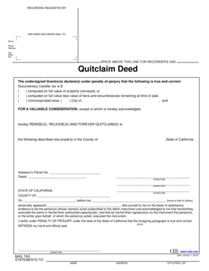 California Quitclaim Deed