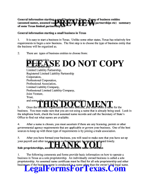 Texas Assumed Name Certificate