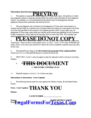 Texas Lawsuit Petition Template