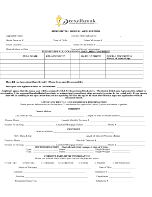 Residential Rental Application