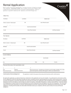 Rental Application Form