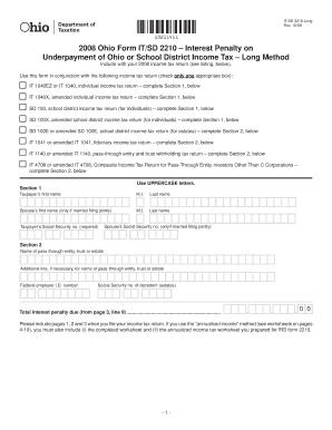 Ohio IT/SD 2210 Form