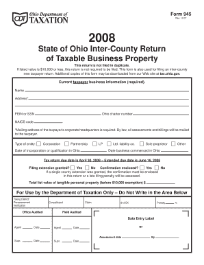 Ohio Form 945