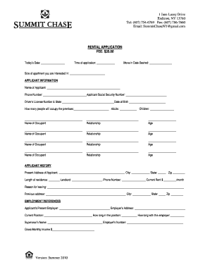 Rental Application Form